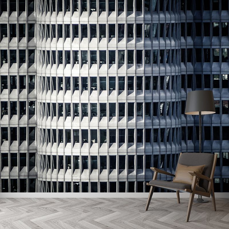 Contemporary Construction Mural Wallpaper Decorative Mildew Resistant Wall Decor