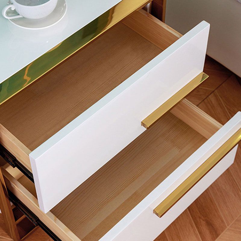 2 - Drawer Accent Table Nightstand 19.68" Tall Glam Bedside Cabinet