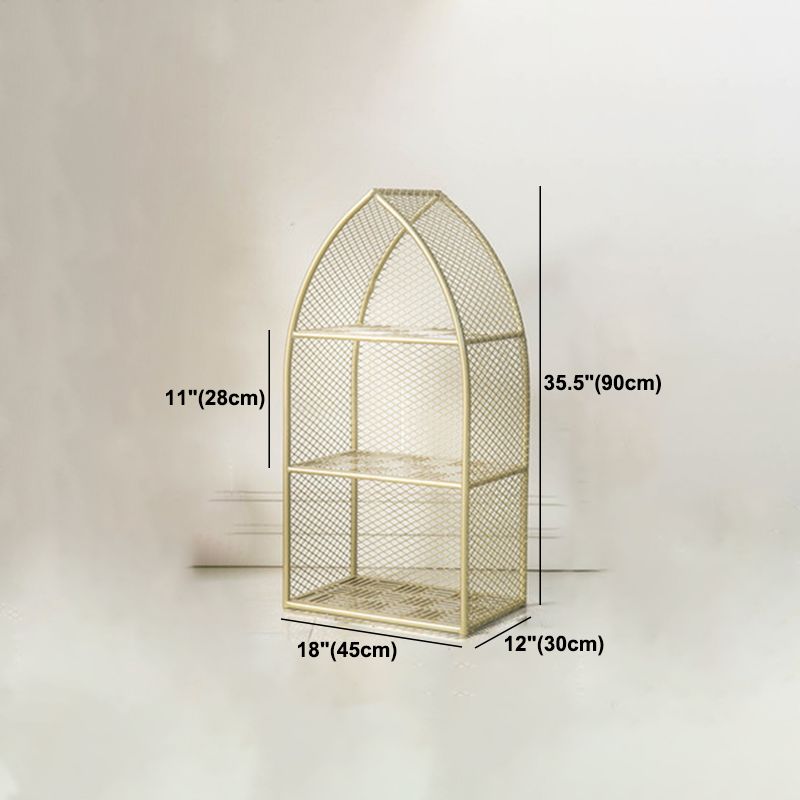 Closed Back Bookcase Glam Style Bookshelf for Office Home and Study Room