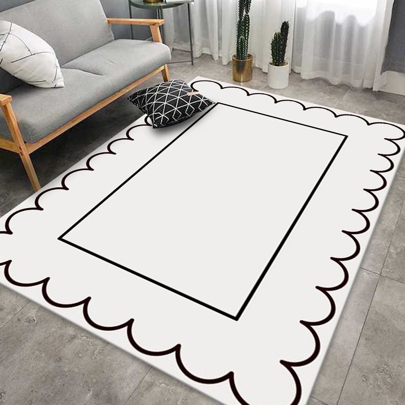 Geometry Pattern Rug Modern Carpet Polyester Anti-Slip Backing Rug for Living Room