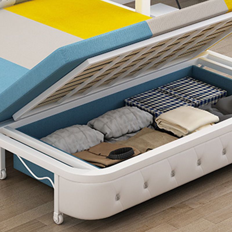 Cotton Blend Contemporary Square Arm Sofa Bed for Living Room