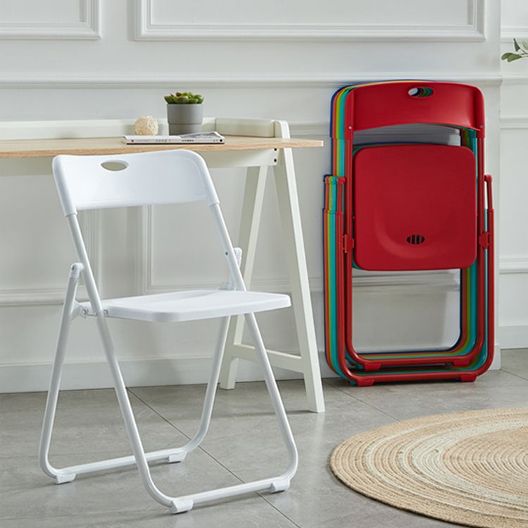 Chaise d'intérieur et d'extérieur moderne en métal, chaise d'appoint pliante à dossier ouvert et sans accoudoirs