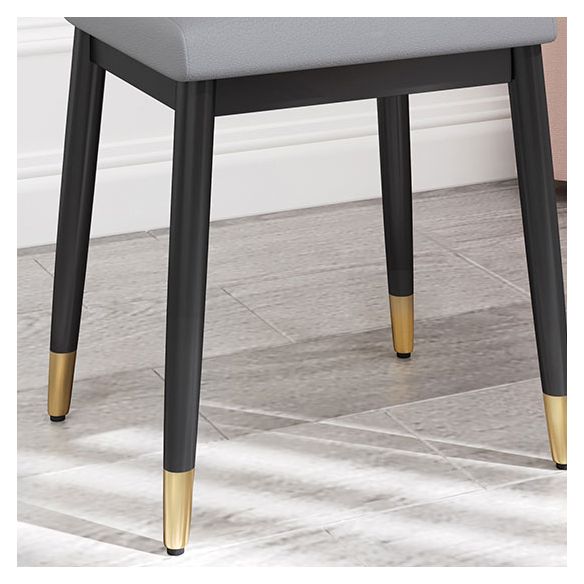 Modern Grey Standard Leather Solid Color Rectangle Indoor Standard