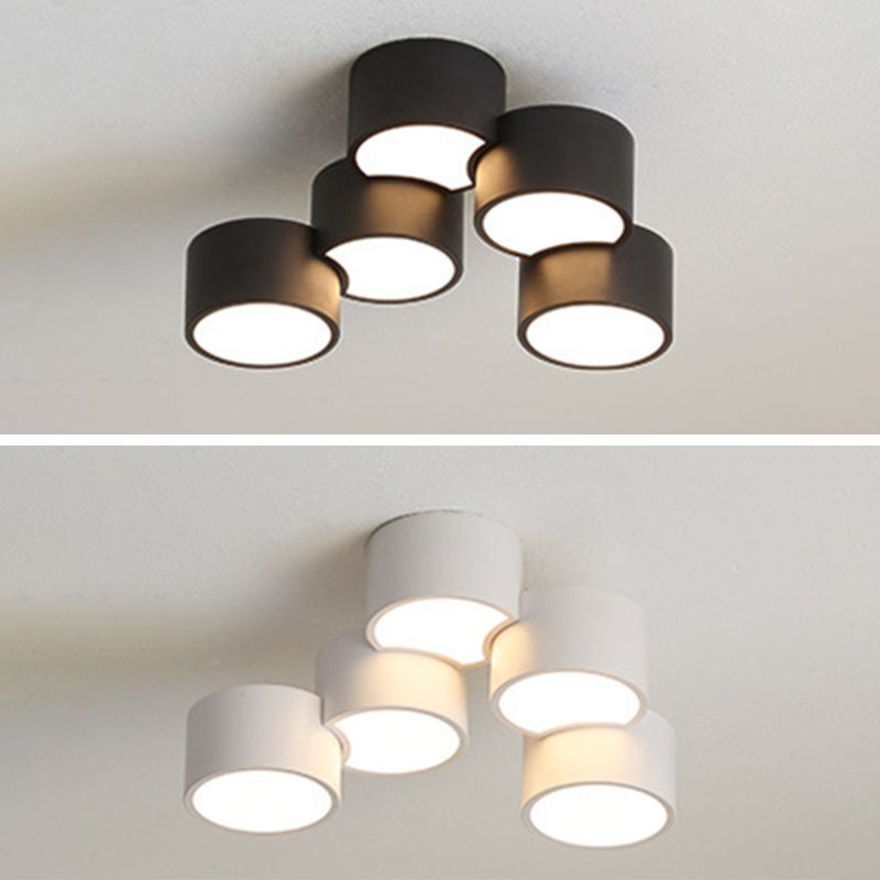 Geometrische cilindrische combinatie LED-inbouwlamp Moderne minimalistische plafondlamp met meerdere lampen voor slaapkamerwoonkamer