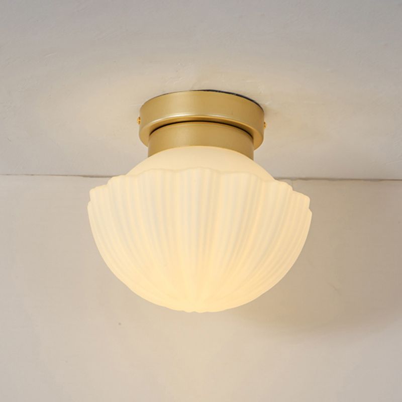 Nordic Style Ceiling Light Dome Shape Ceiling Lamp with Glass Shade for Bedroom