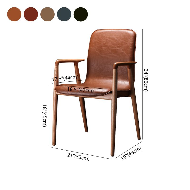 Silla de comedor de estilo tradicional, brazo de cocina, silla individual con patas de madera