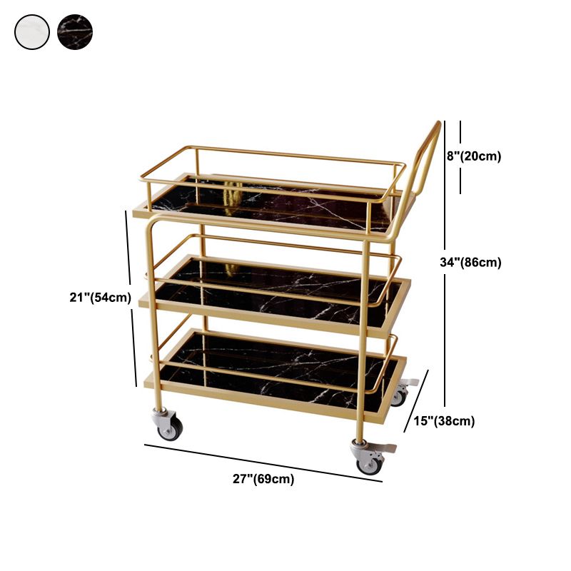 33.86"H Rolling Modern Prep Table Rectangular Metal Prep Table for Home Use