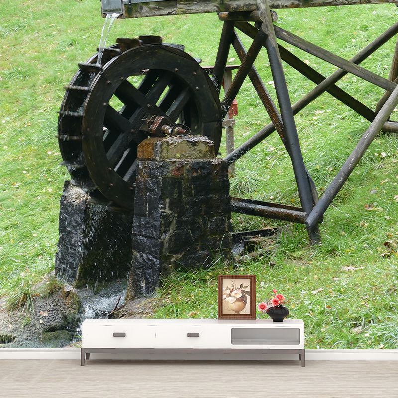 Horizontal Photography Water Mill Mural Decorative Wallpaper Wall Murals for Room