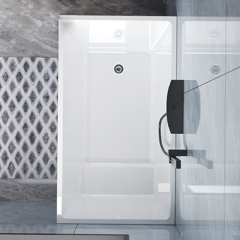 Acrylic Back to Wall Bathtub Stand Alone Modern Soaking Bath