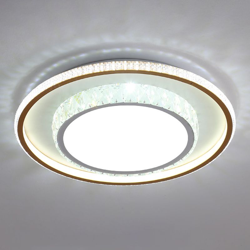 Lampe de plafond LED en cristal de forme géométrique de Style Simple moderne en fer 2 lumières pour chambre à coucher