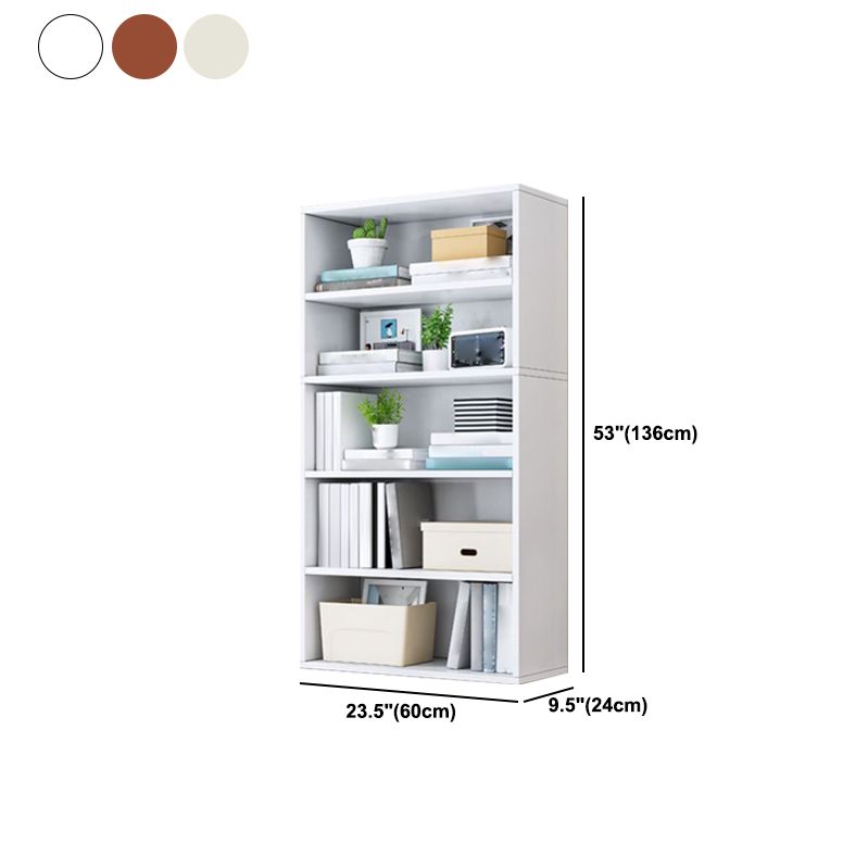 Closed Back Modern Style Bookshelf Wood Bookcase for Study Room