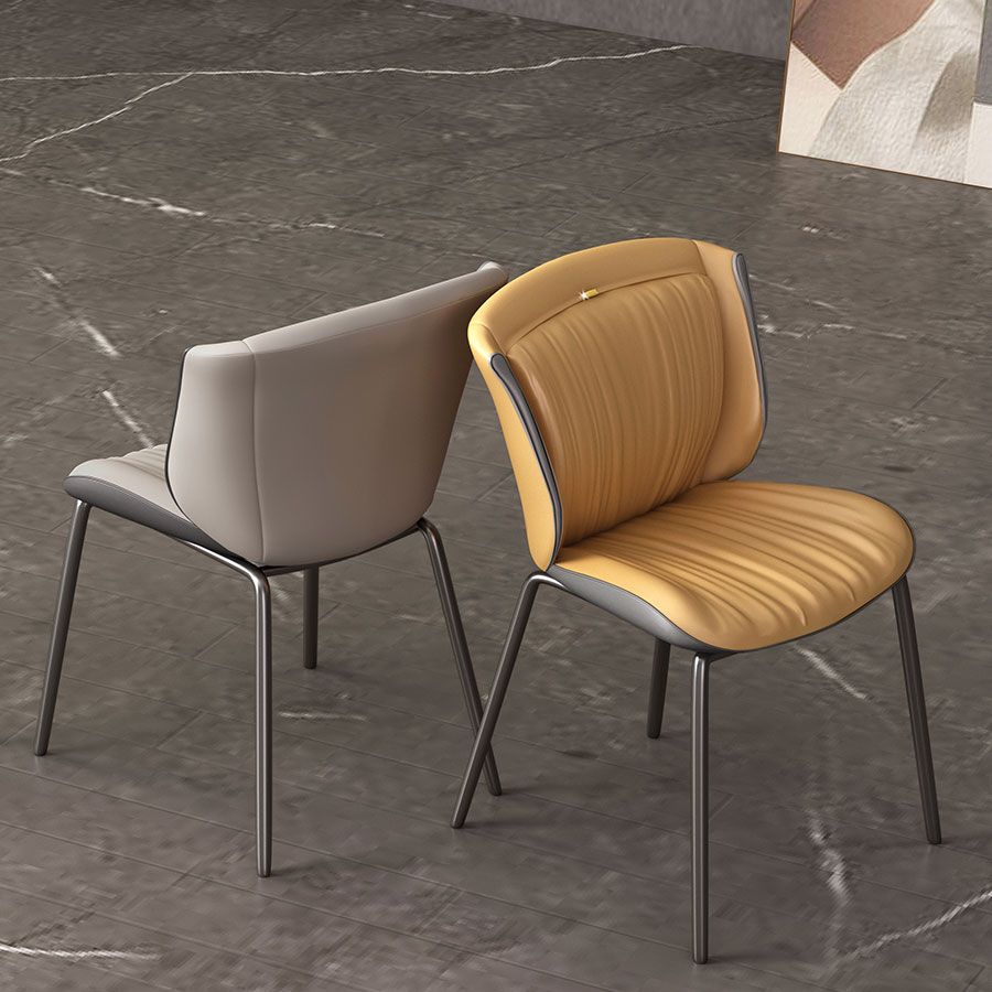 Silla auxiliar para el hogar, silla de metal tapizada con respaldo lateral para comedor (juego de 2)