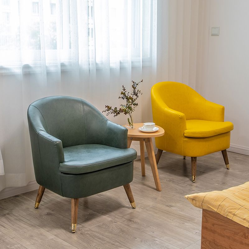 Minimalist Style Upholstered Side Chair Solid Back Arm Single Dining Side Chair for Home