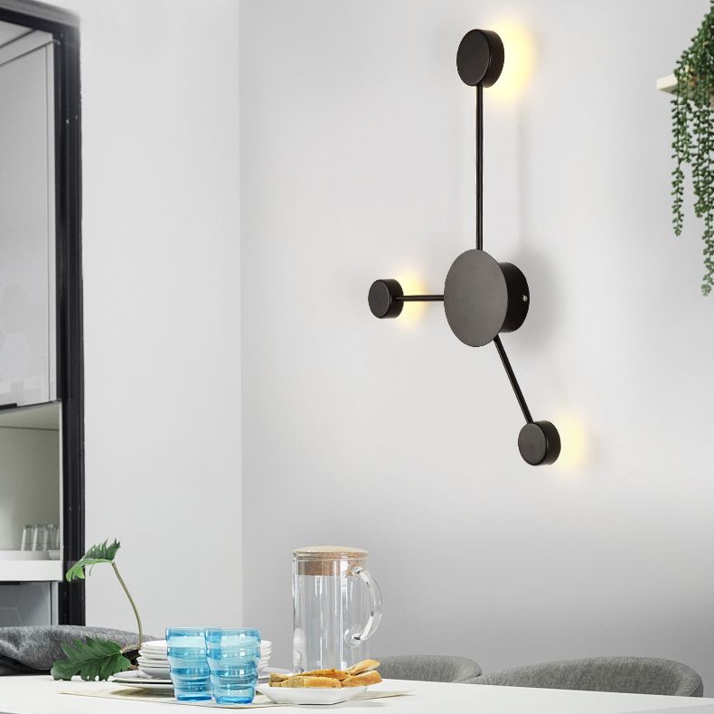Black/White Sputnik Wall Sconce Light Fixture Modern LED 2/3/6 Lights Acrylic Wall Lamp in Warm/White Light