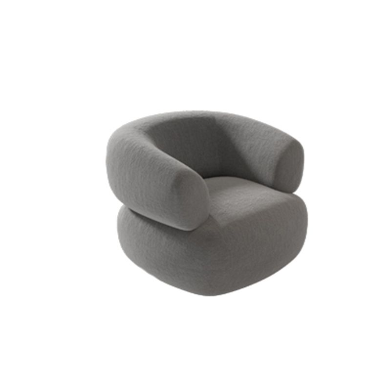 Wool Contemporary Recessed Arm Sofa Curved Sofa for Living Room, Apartment