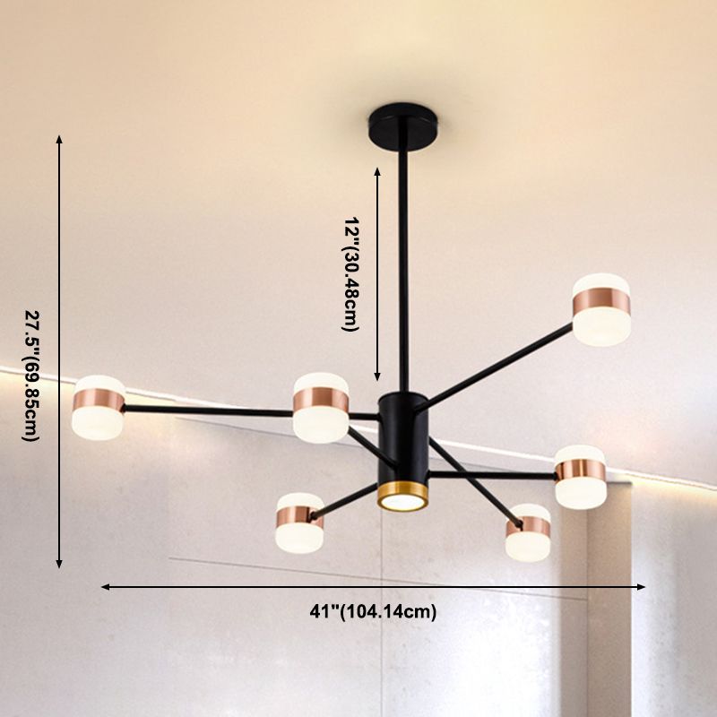 Rose Gold Sputnik Chandelier Postmodern LED Acrylic Pendant Light Fixture