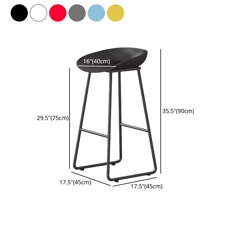 Modern Milk Tea Shop Footrest Barstool Matte Finish Plastic Stool