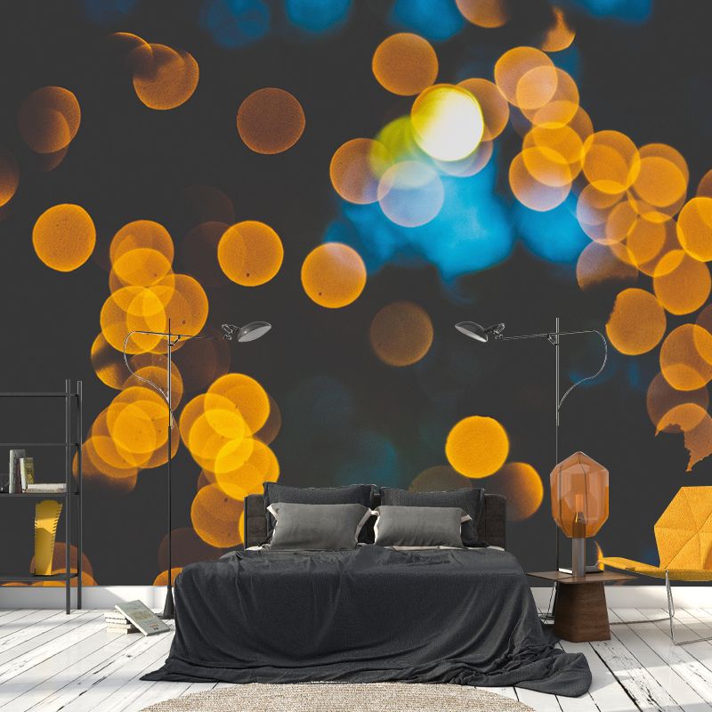 Horizontal Illustration Bokeh Wall Mural Moisture Resistant for Home Decoration