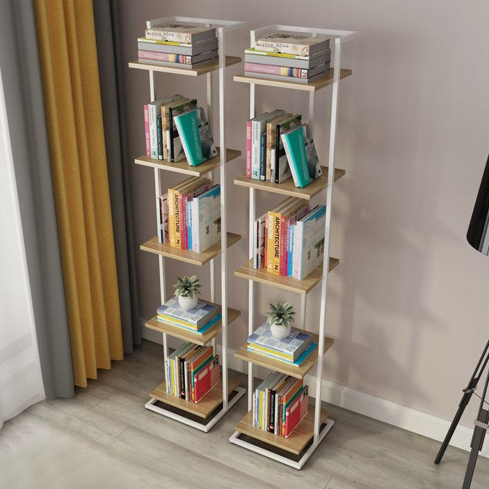 Open Back Modern Style Bookshelf Wood Bookcase for Home Office