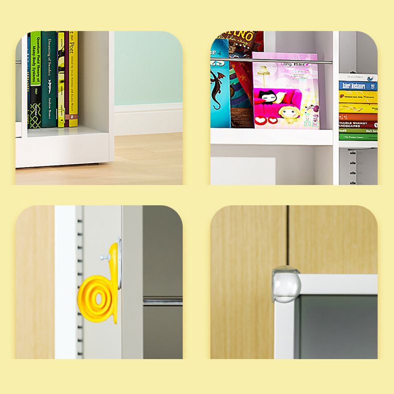 Closed Back Bookcase Modern Metal Bookshelves for Home Office