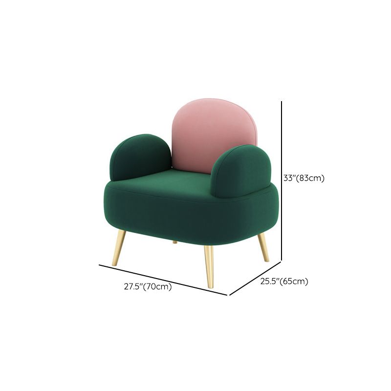 Contemporary Green Sofa with Square Arm and Tight Back for Apartment
