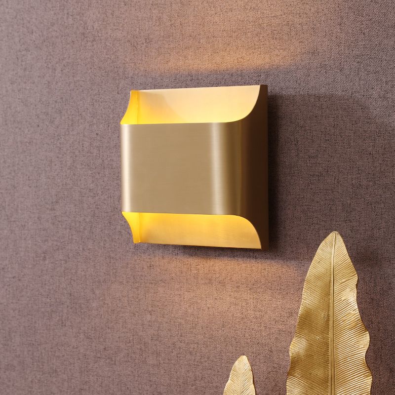 Rectangular Brass Sconces Wall Lights Modern Style 1-Light Wall Sconce Light Fixtures