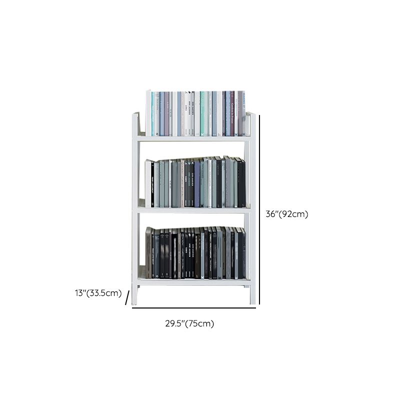 Modern White/Grey Metal Bookshelf Standard Vertical Open Shelf Bookcase