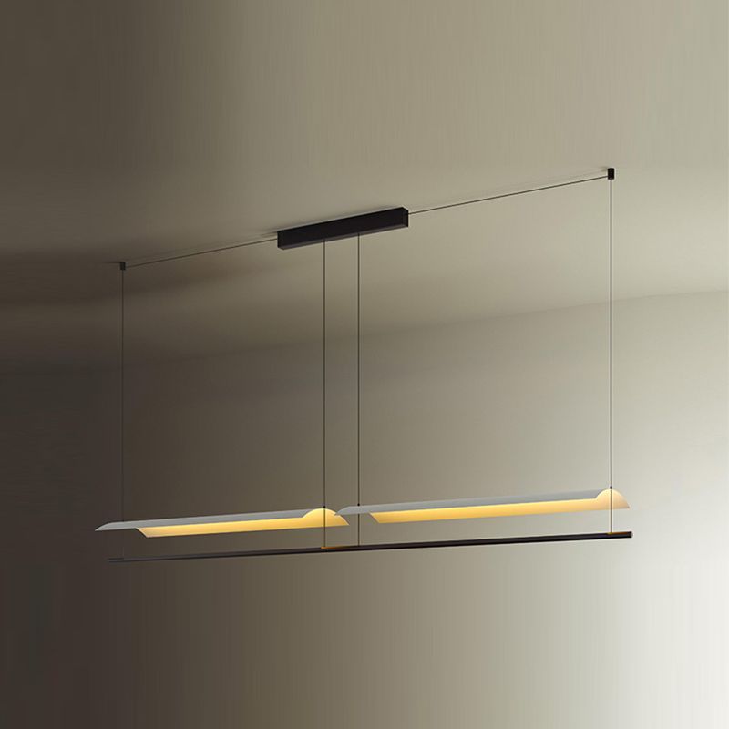 Moderne Geometry Island Leuchte weiße LED -Restaurant Hanging Lampe