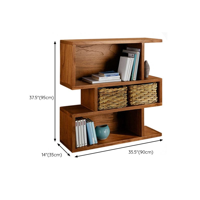 Wooden Closed Back Bookcase Standard Scandinavian Bookshelf with Shelves