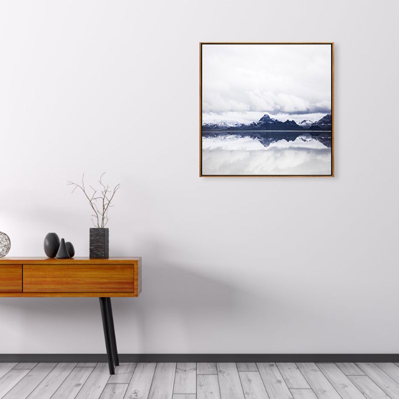 Soft Color Contemporary Wall Art Photo Vast Ocean View Canvas Print for Study Room