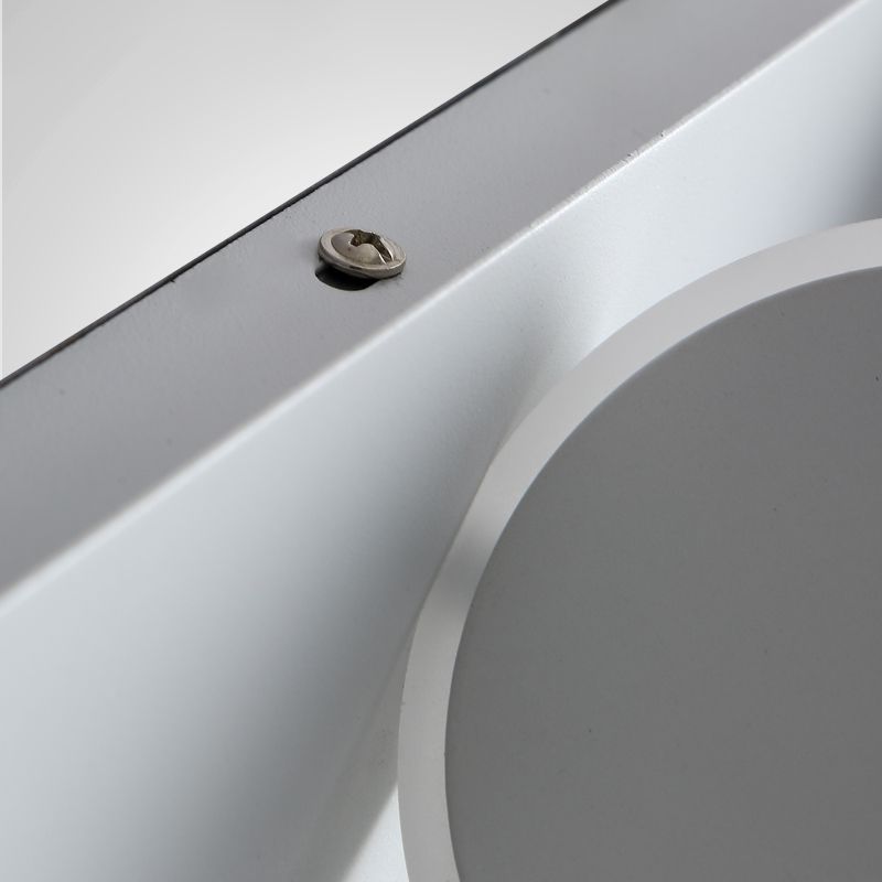 Round Shape Metal Wall Lighting Modern Multi Lights Mirror Wall Mounted Lighting in White