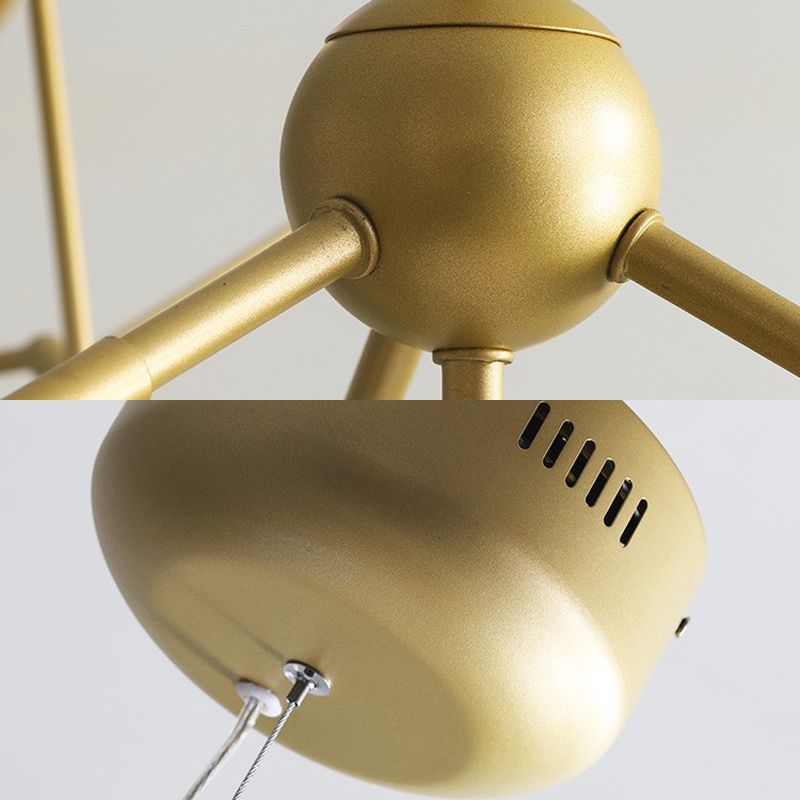 Gold Firefly Pendant Light in Modern Creative Style Wrought Iron Hanging Lamp with Acrylic Shade