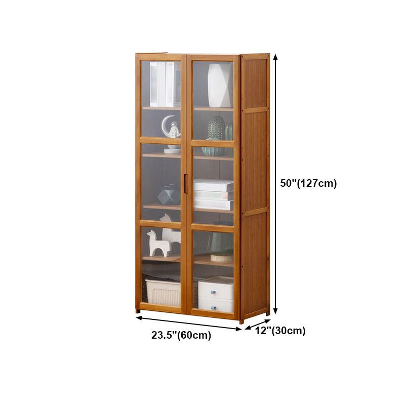 Vertical Standard Bookcase Contemporary Bamboo Closed Back Bookcase for Home Office