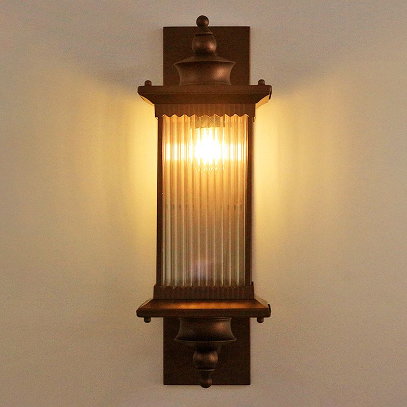 Simple Rectangler Wall Lamp Metal 1 Light Wall Light Fixture