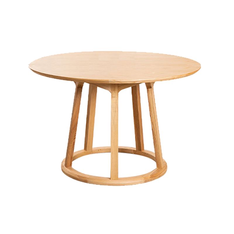 Modern Solid Wood Dining Table Wooden Round Table with Pedestal Base for Restaurant