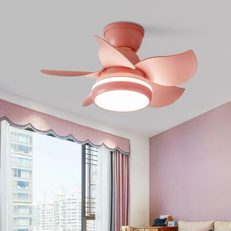 Ventola a soffitto leggero a led metallo moderno a sfioramento per bambini camera da letto