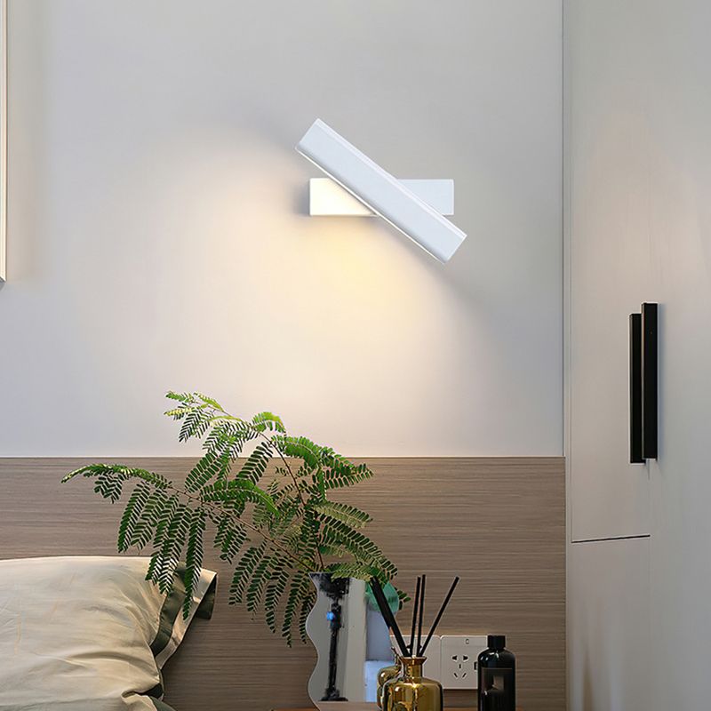 1 Light Rectangular Shade Wall Lighting Modern Style Metal Wall Mounted Light Fixture