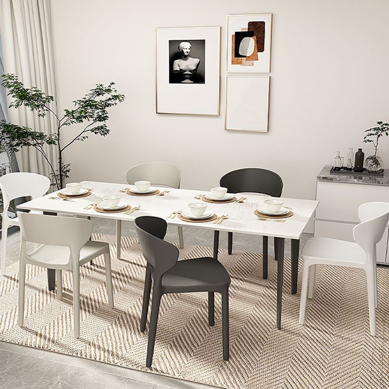 Modern Plastic Chair Open Back Indoor Dining Arm Chair for Dinning Room