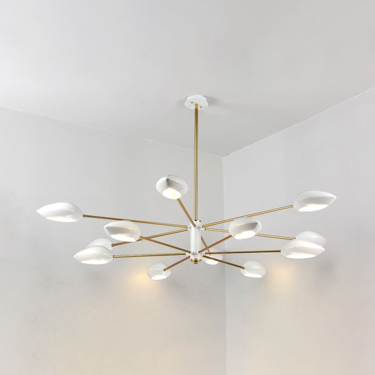 Ellipse Dining Room Hanging Light Contemporary Metal 5/6/8 Lumières Lumière de lustre noir / blanc