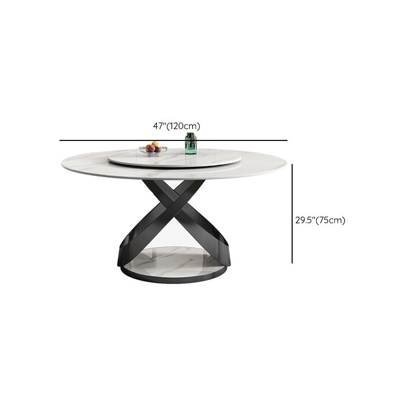 Modern Round Dining Table Set 1/2/5/7 Pieces with Metal Base Kitchen Furniture Set