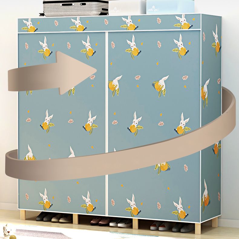 Contemporary Style Wardrobe Solid Wood 1-Door Wardrobe Closet for Bedroom