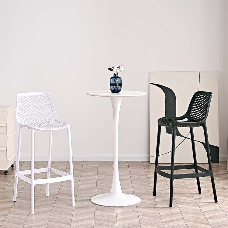 Pp Plastic Bar Height Stool Indoor Industrial Armless Bar Stool with Footrest