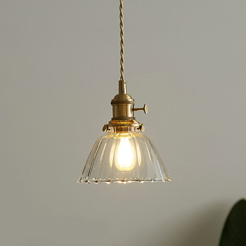 Lampada sospesa in bronzo in bronzo in vetro in stile a sospensione geometrica in stile retrò industriale per sala da pranzo