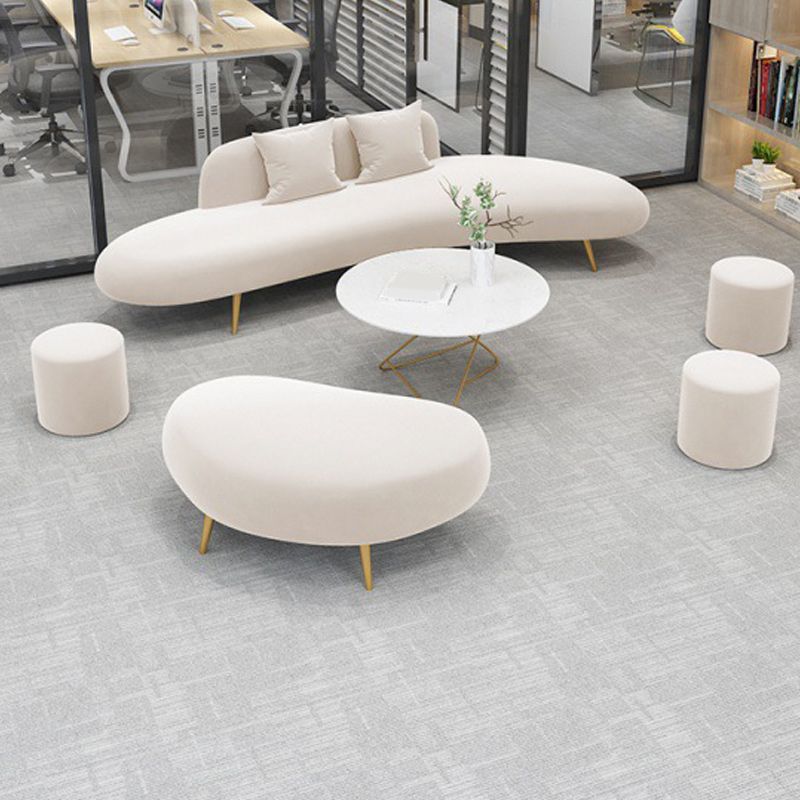 37.40" Wide Curved Sofa Contemporary Velvet Armless Sofa for Living Room