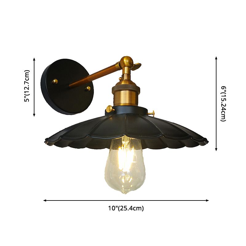 Flared Wall Montierte Lampen Vintage Industrial Metall Wandleuchten Beleuchtungskörper für den Innenhof