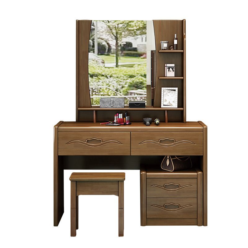Traditional Style Make-up Vanity Bedroom Solid Wood with 4 Drawer Make-up Vanity