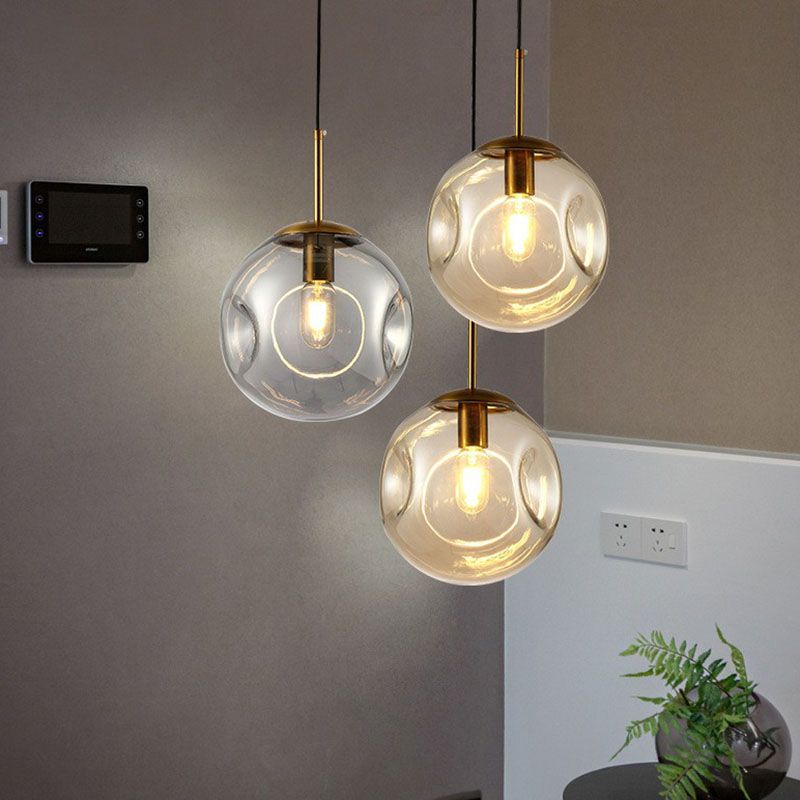Kuiltjes van de kogelophanging verlichting modern glas 1 lamp eetkamer plafond hanglamp
