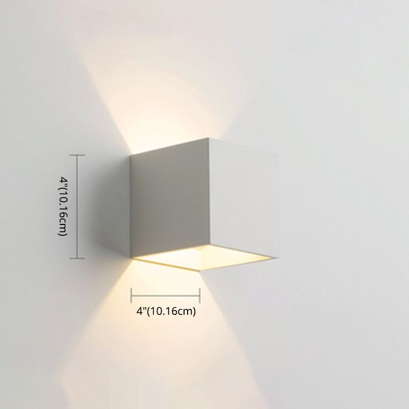 Lámparas de pared cuadradas de 4 "con sombra de vidrio con luces aplastas de pared contemporáneas en interiores