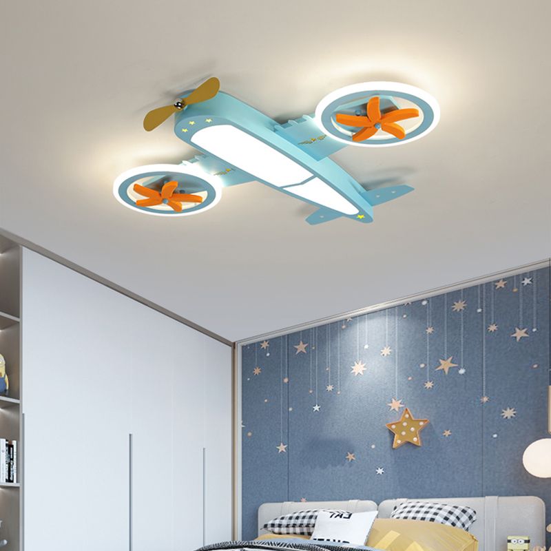 Chambre d'enfants avion semi encastré plafonnier Cartoon métal LED encastré lumière