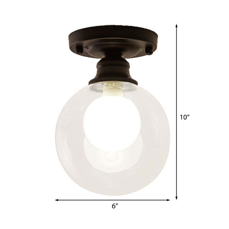 Orb-Glas-Einbauleuchte, moderne Deckenleuchte mit 1 Kopf, transparent, für Schlafzimmer